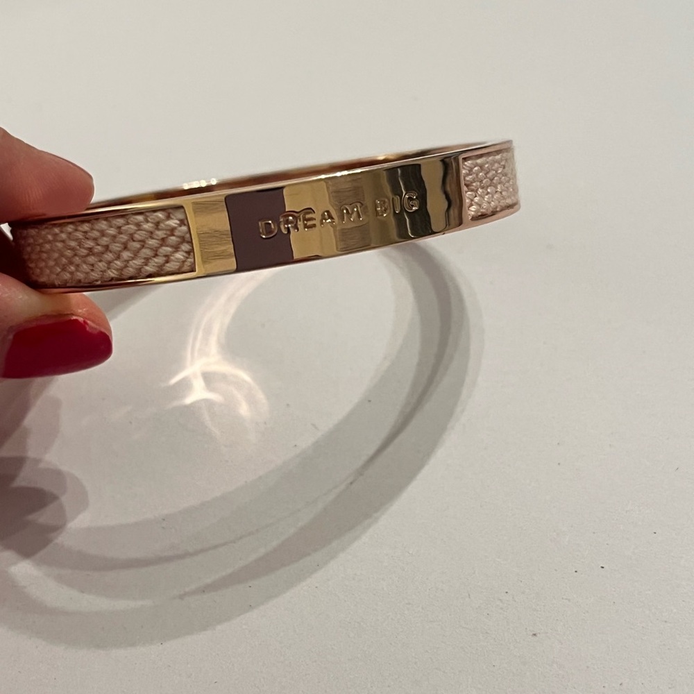 Dream Big Kate Spade Gold and Cream Bangle Bracelet